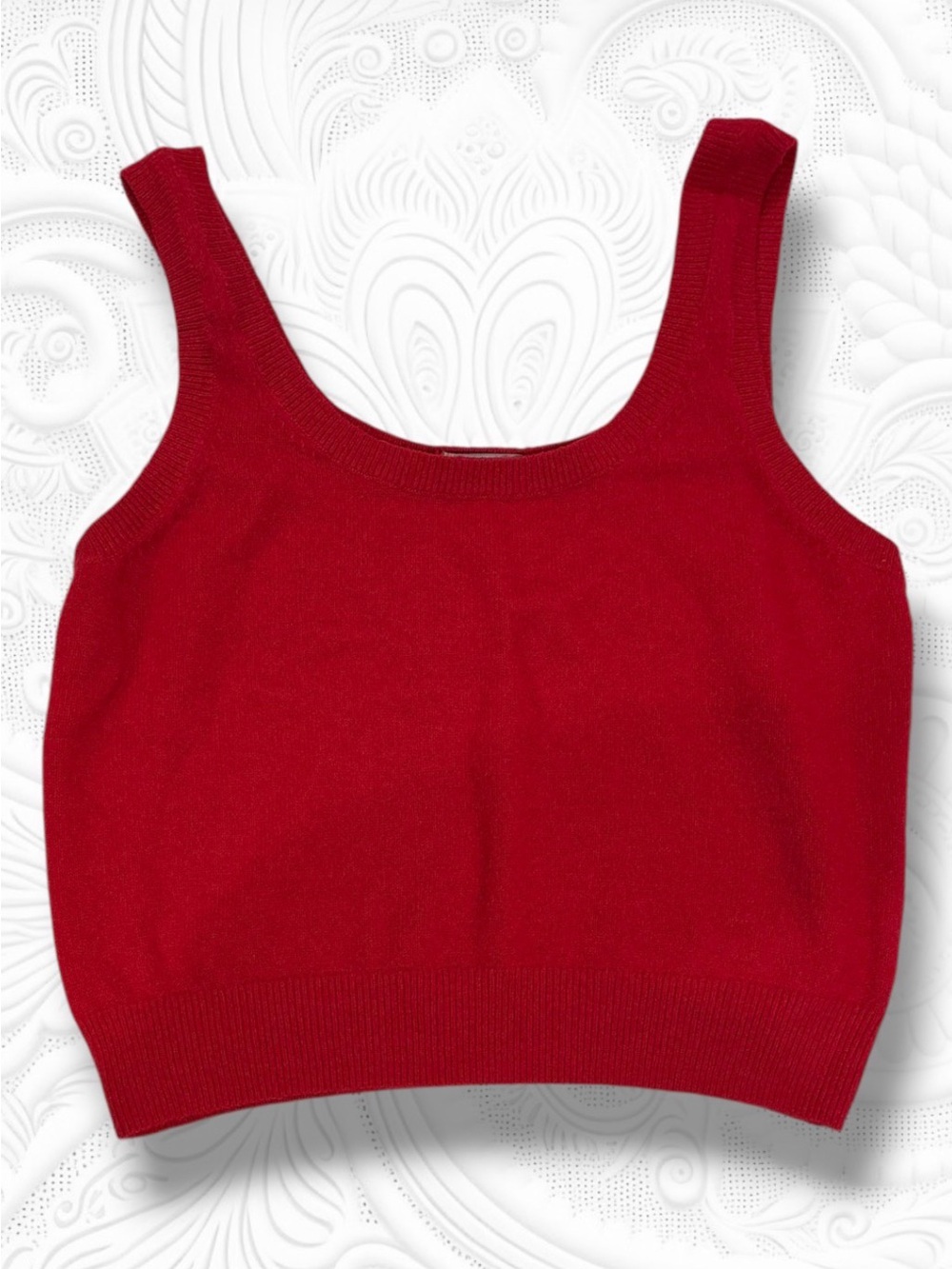 GAP Lot of 2 Cashsoft Knit Scoop Neck Tank Tops Red Gray Sz Small Petite - Picture 2 of 6